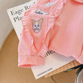 spring/autumn new collection: pure cotton embroidered girls' blouse - long sleeve baby doll collar shirt with turn-down collar