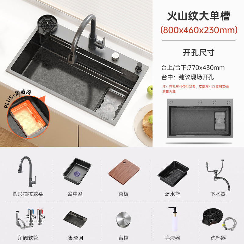 New arrival slag sink large single slot thickenedsus304 stainless steel for home kitchen sink wash basin hand wash dish sink