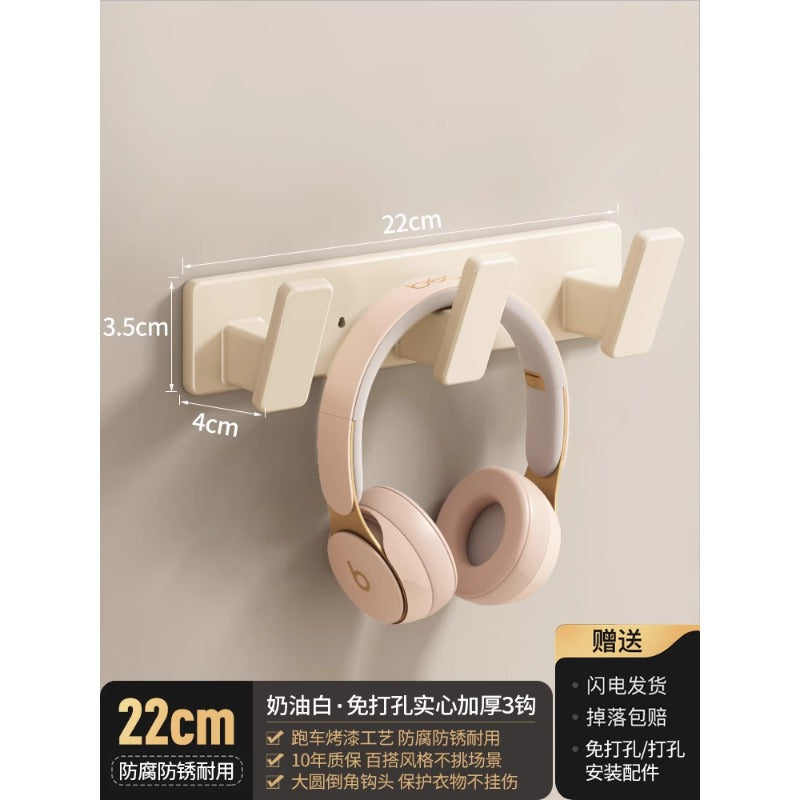 Over-the-door hook, no-drill wall mount hanger, heavy-duty adhesive, weight-bearing entryway coat hook, wall-mounted hook rack