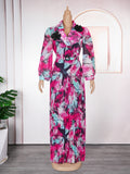 Amazon new plus size printed dress women's fashion european and american cross-border e-commerce independent fashion dress
