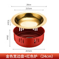 Golden plate red stove 24cm