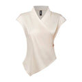 Amazon european fashion elegant satin solid color button v-neck shirt women's summer new short sleeve top
