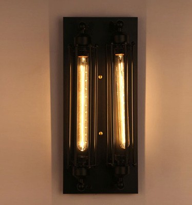 American retro loft lamps industrial style cafe bar barbecue restaurant dining room balcony wrought iron flute wall lamp