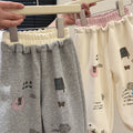 Girls' spring new arrivals: cute printed casual sweatpants, stylish and versatile joggers for baby girls, korean style trendy kids' clothing