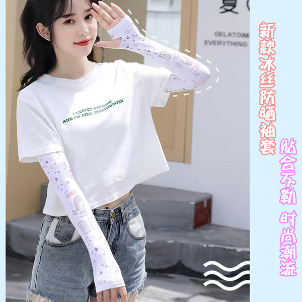 Ice silk sunscreen sleeves sunscreen mask, driving and riding outdoor sunscreen ice printing fashion ice sleeve mask wholesale