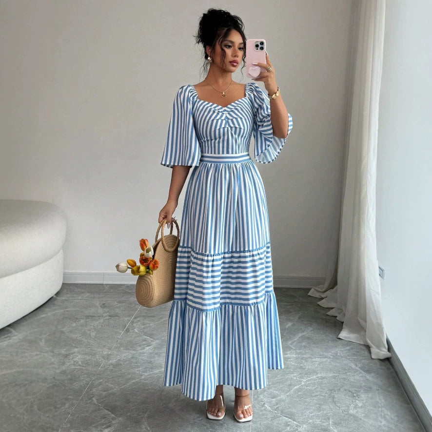 new women's striped dress for cross-border e-commerce on  (us & europe)