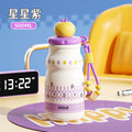 New arrivalcute girls high-looking stainless steel thermos cup with tea drain, rope straw cup, student household water cup
