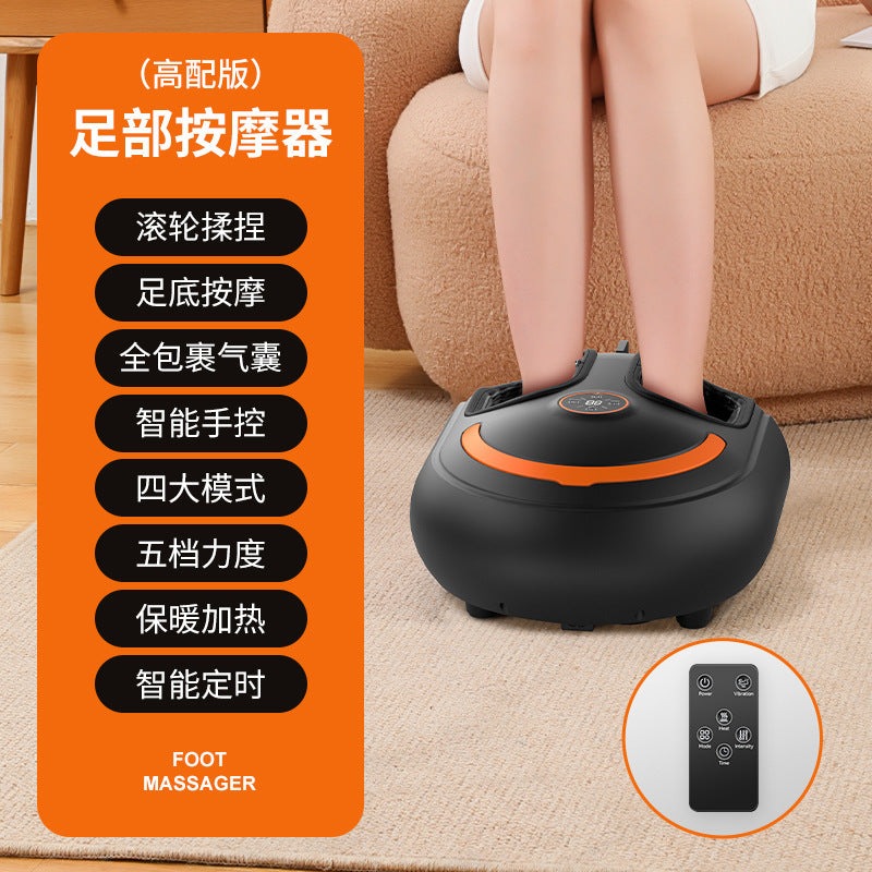 massage foot massage machine english remote control large size multi-function air bag kneading hot compress foot bottom foot massager