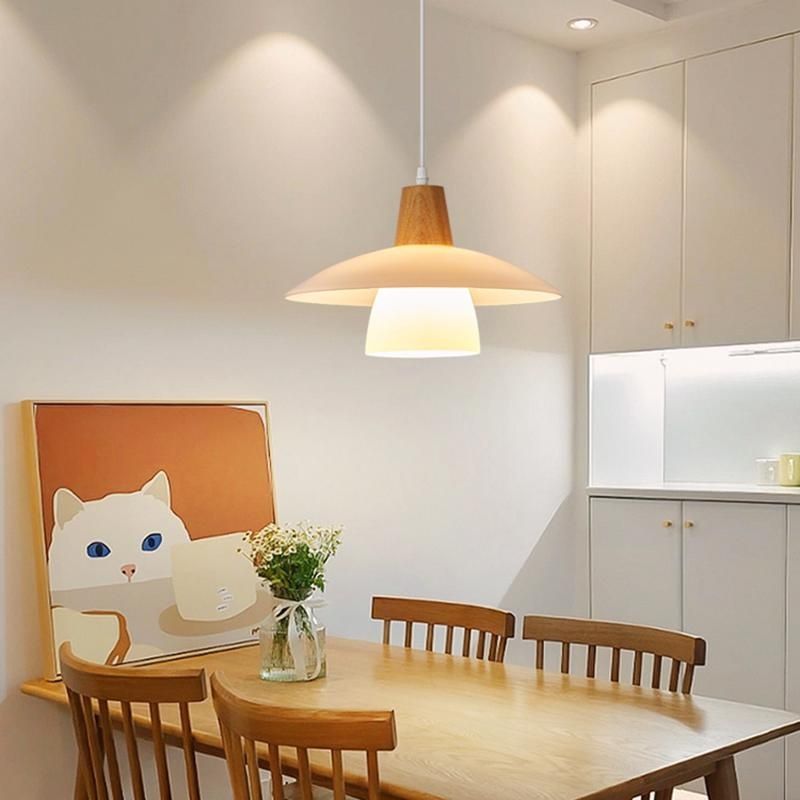 Japanese style restaurant chandelier casual modern dining table bar lamp log style bedroom study lamp scandinavian flying saucer small