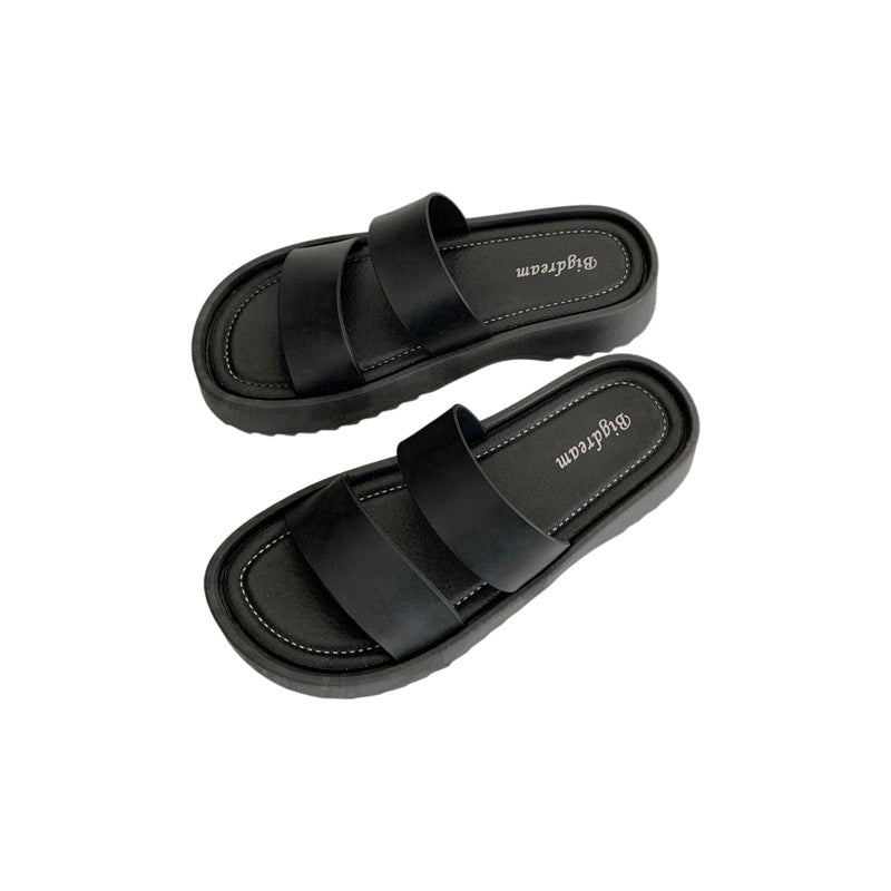Women's double strap sandals - 2024 summer new arrival - outdoor beach thick sole slides - wholesale breathable lightweight sandals