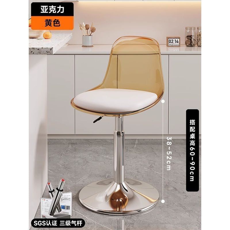 Accessible luxury scandinavian bar chair modern casual bar swivel chair for home adjustable chair front desk bar stool back chair