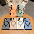 Anti-slip skin-feel magnetic stand case for samsung s26 ultra, drop-proof s25/a57 cross-border protective cover