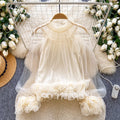 early spring new chiffon blouse - french chic, elegant, ruched lace trim, layering camisole top, two-piece set for women