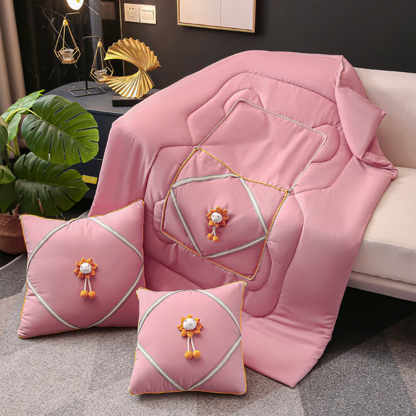 2025 new simple and playful three-dimensional cartoon polished pillow quilt - smiley little pumpkin, exquisite webbing cushion quilt