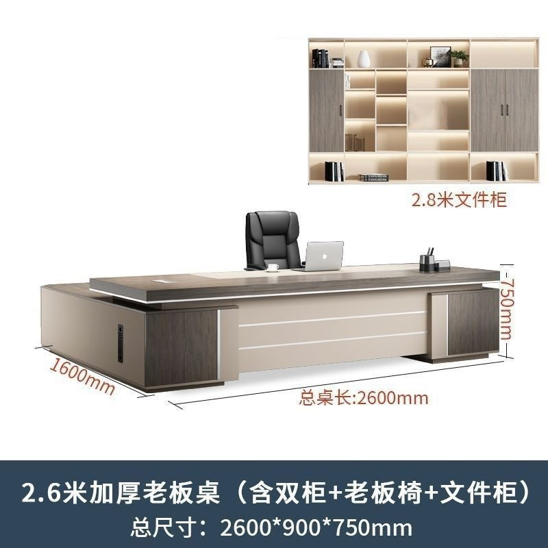 Luxury executive desk and chair set - modern minimalist ceo desk for managers and executives - leadership office computer desk