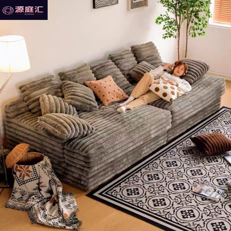 Amazon's same style accessible luxury fabric sofa living room for home reception l-shaped block free combination lazy sofa