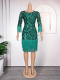 new european and american fashion women's sequin dress african  tassel bodycon skirt plus size