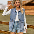 European and american cross-border  new denim vest tank top summer fashion trendy denim sleeveless vest women