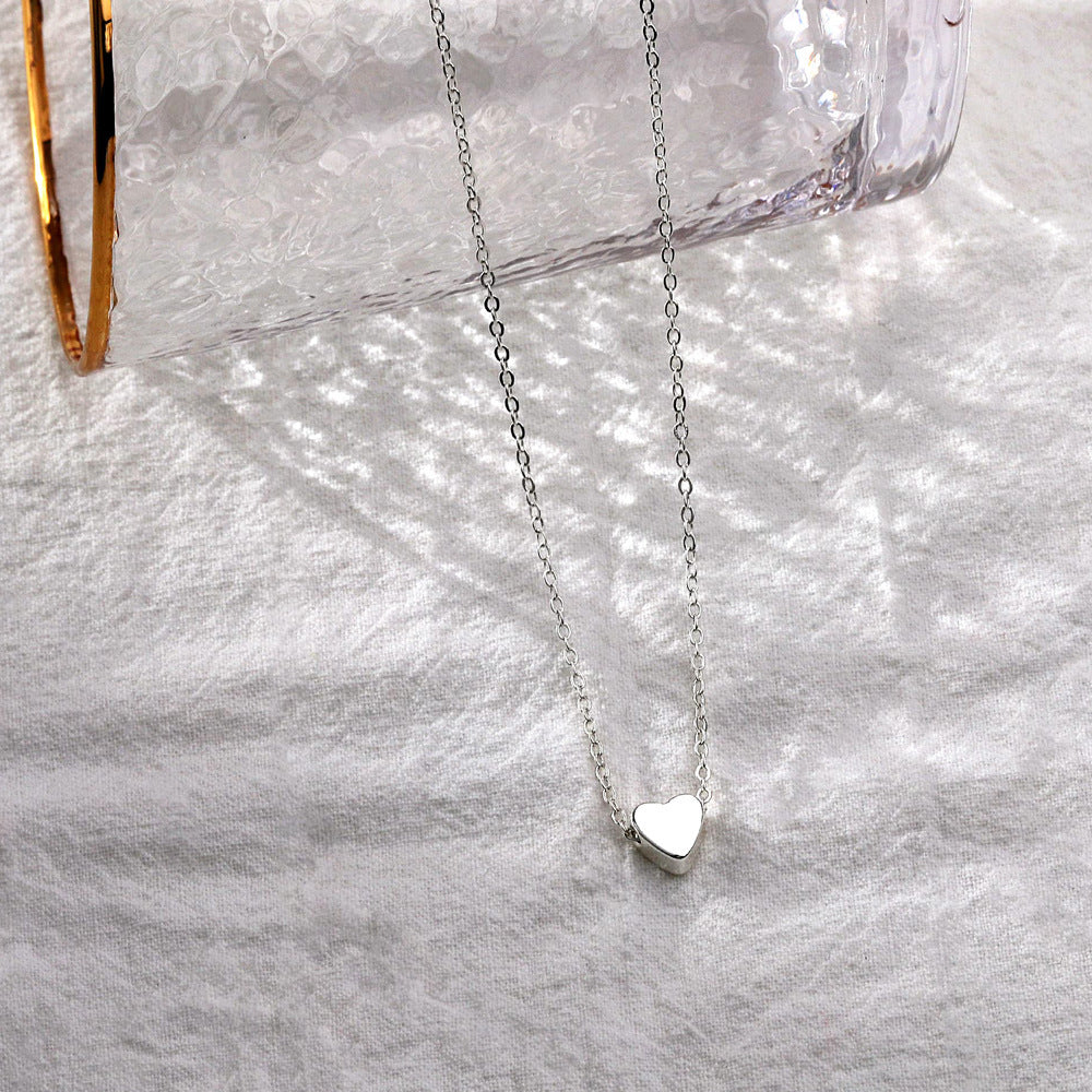 2024 amazon foreign trade new product minimalist inflatable heart pendant necklace - versatile commute style jewelry for women