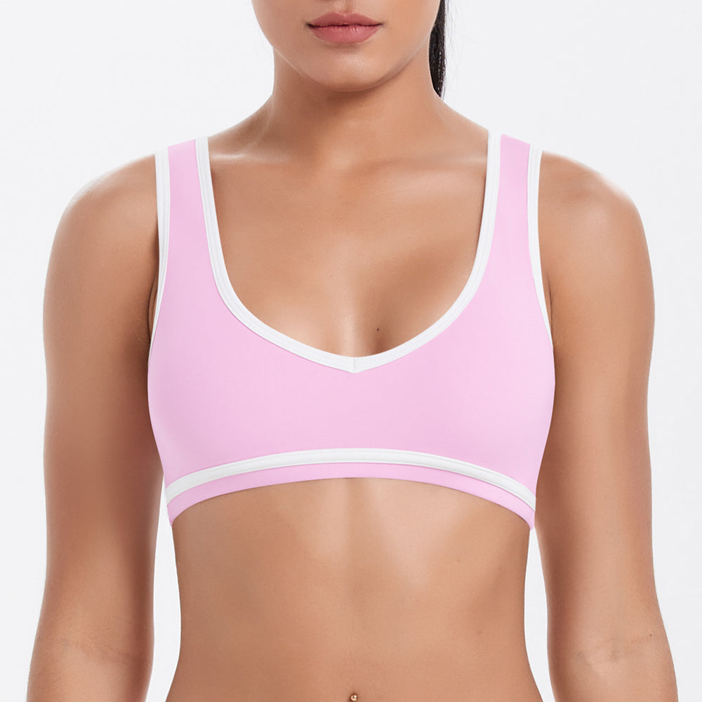 European and american style seamless color block sports bra - sexy, fashionable, quick-drying, and perfect for running and fitness