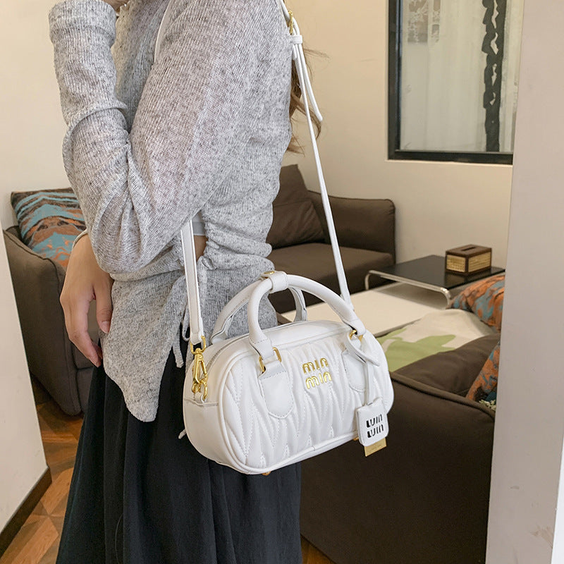 new arrivalclassy pleated bowling pillow classy crossbody bag fashion shoulder satchel bag high-looking and stylish