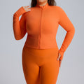 European and american style women's long-sleeved zip-up slim-fit quick-dry activewear jacket - autumn/winter plus size yoga outerwear