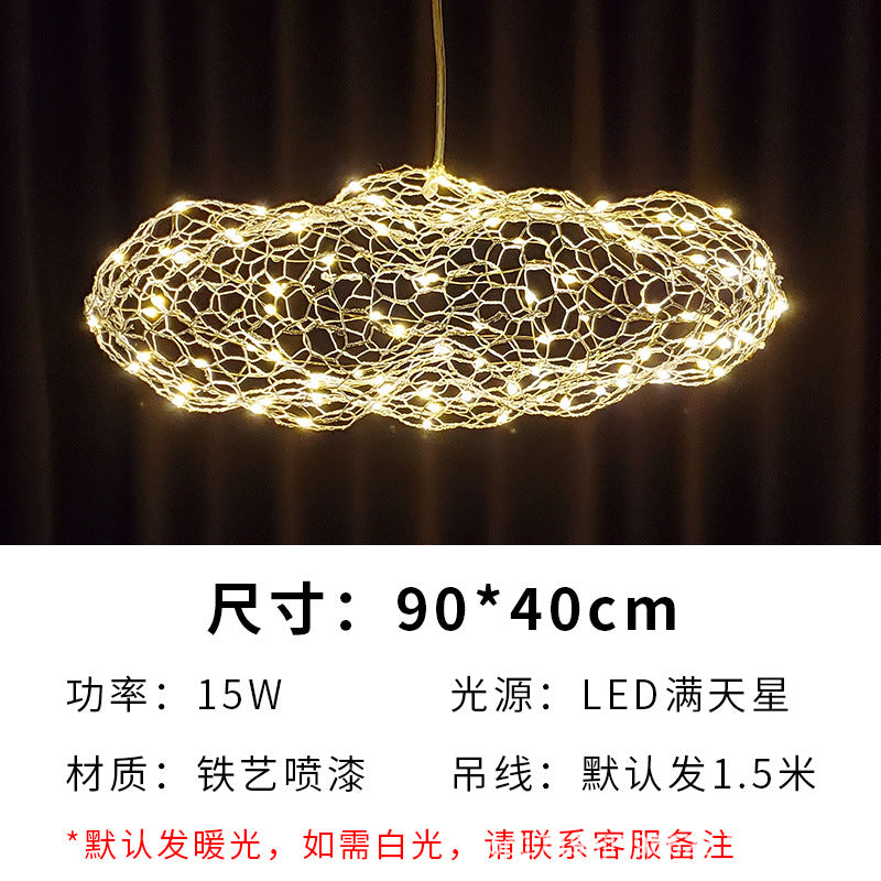 Iron net chandelier Gypsy shopping mall sales department milk tea clothing store lighting creative industrial style restaurant
