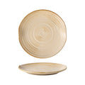 Vintage textured ceramic steak plate - high-style western dessert serving dish - elegant ceramic platter