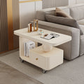 Minimalist modern light luxury coffee table rectangular rock slab mobile cart home living room small apartment new high-end tea table