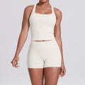 New arrival cross-border double-sided brushed pure color tight i-shaped back sports intimates running fitness yoga suit for women