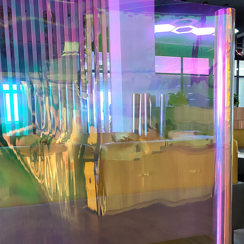 Colorful film Symphony laser decorative sticker rainbow colorful gradual change glass sticker self-adhesive thickened rainbow film with glue