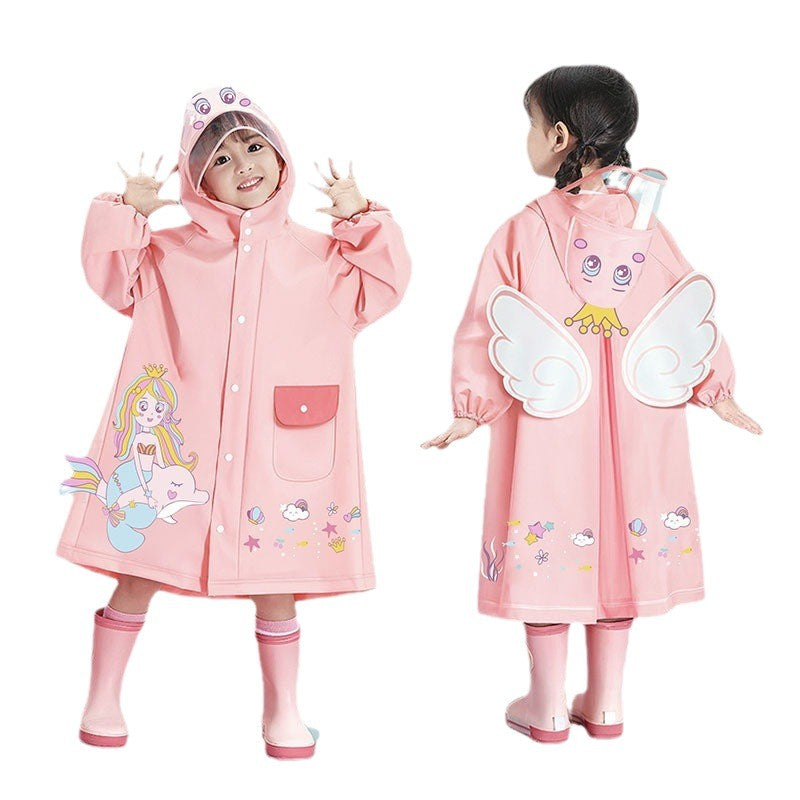 Kids' raincoat - new  design for boys and girls, ages 3-10. perfect for school, with backpack space