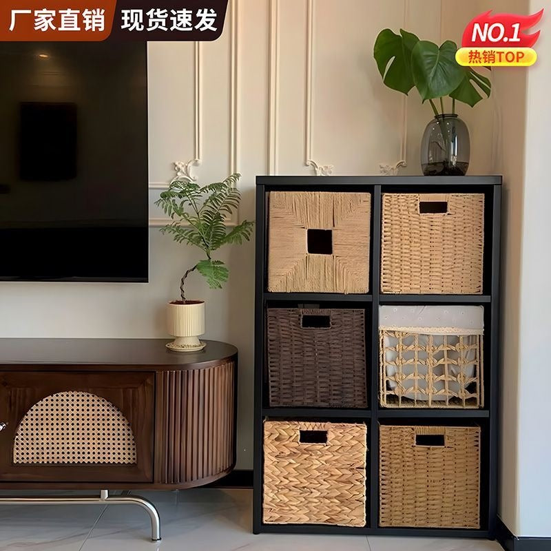 Thickened new upgraded steel bookshelf storage rack living room free combination kindergarten plaid cabinet storage display bookcase