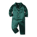 kids pajamas boys and girls long sleevesnew arrival imitation tencel shirt pants spring autumkids home wear suit