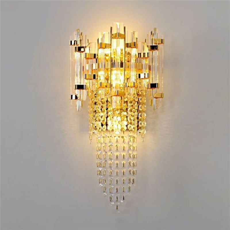 New arrivalaccessible luxury crystal wall lamp popular bedside living room background wall corridor aisle casualclassy wall lamp