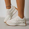 plus size women's shoes new arrival breathable leather sneakers women's korean version thick solecasual soft bottom running dad shoes