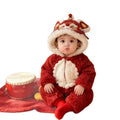 Winter jumpsuit chinoiserie chinese style baby 100-day banquet full moon 100-day baby girl spring & fallwinterthickened khaki