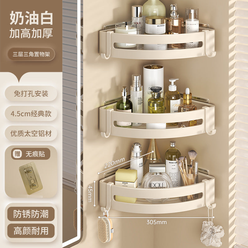 White bathroom shelf No punching toilet toilet toilet wall storage rack wall hanging cream wind