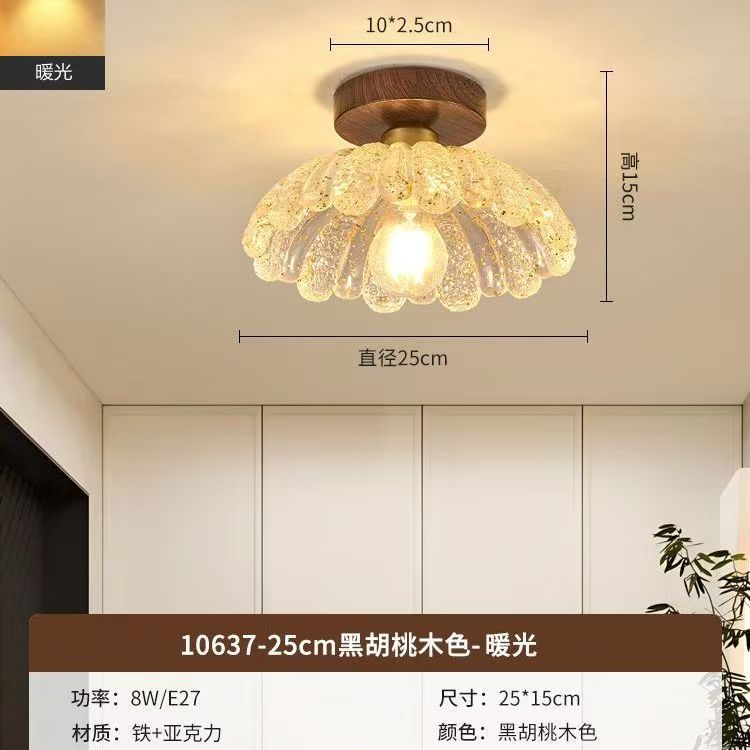 Vintage-style restaurant pendant light, three-light walnut finish, premium gold foil, retro dining room table bar french chandelier