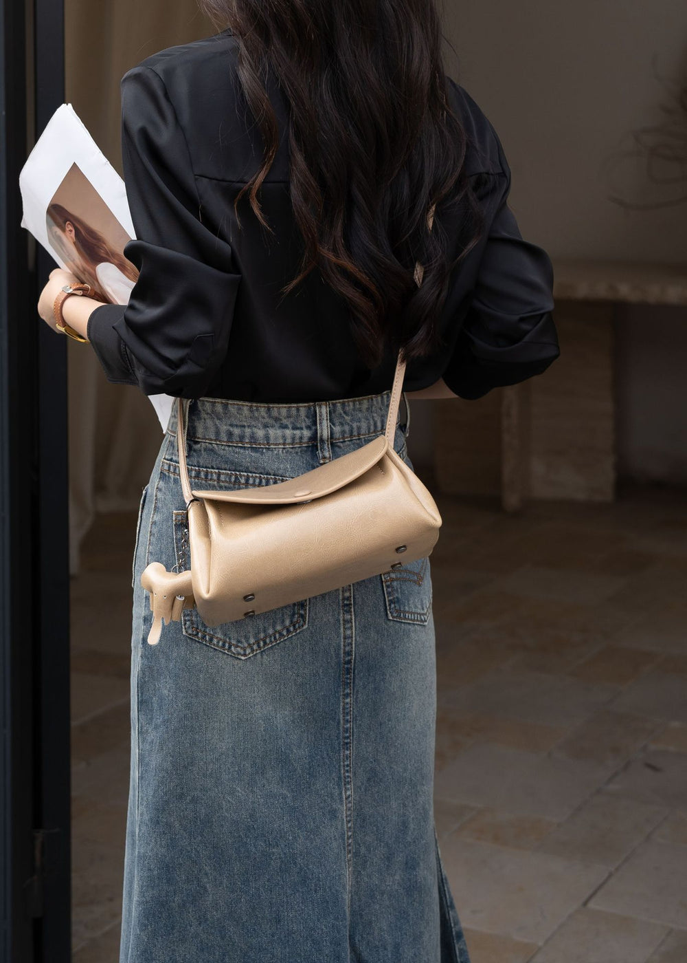 genuine leather women's bag crossbody bag fashioneasiest for match small bag cowhide shoulder bag girls classy sense oil wax leather bag