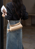 genuine leather women's bag crossbody bag fashioneasiest for match small bag cowhide shoulder bag girls classy sense oil wax leather bag