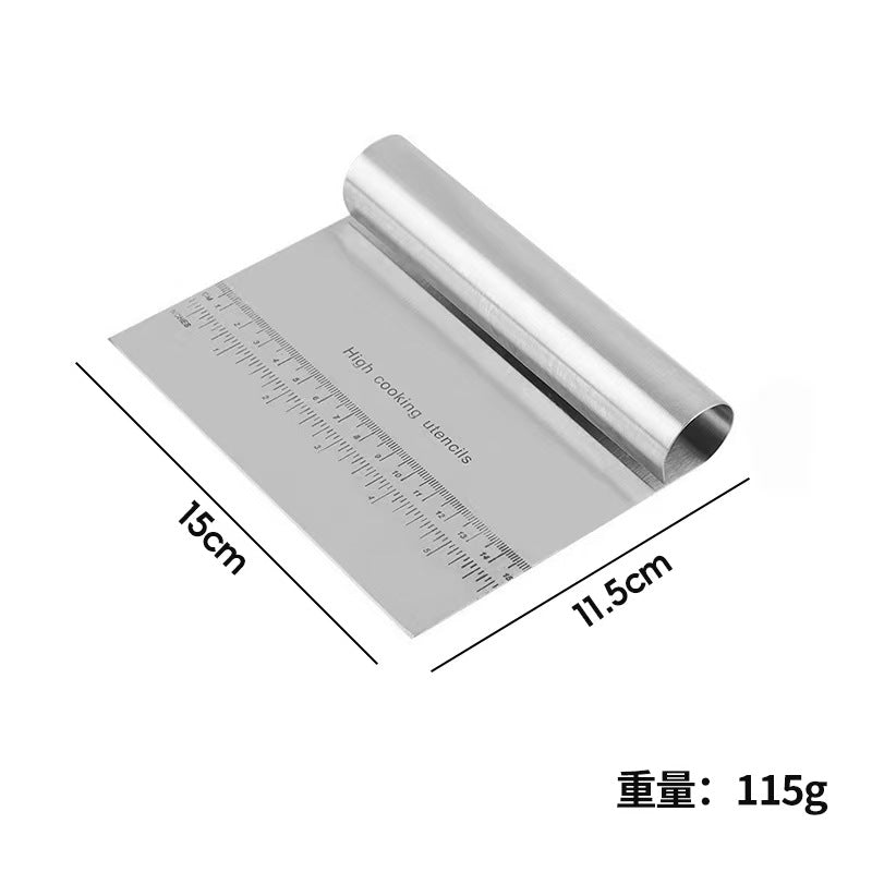Stainless steel rice noodle scraper, dough cutter, fried stick scraper, pizza steamed bun bread dough baking slicing tool