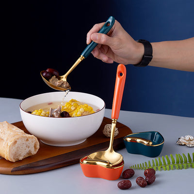 Stainless steel soup ladle spoon kitchen utensils tableware hot pot spoon kitchen gadgets cooking household hot pot spoon soup ladle