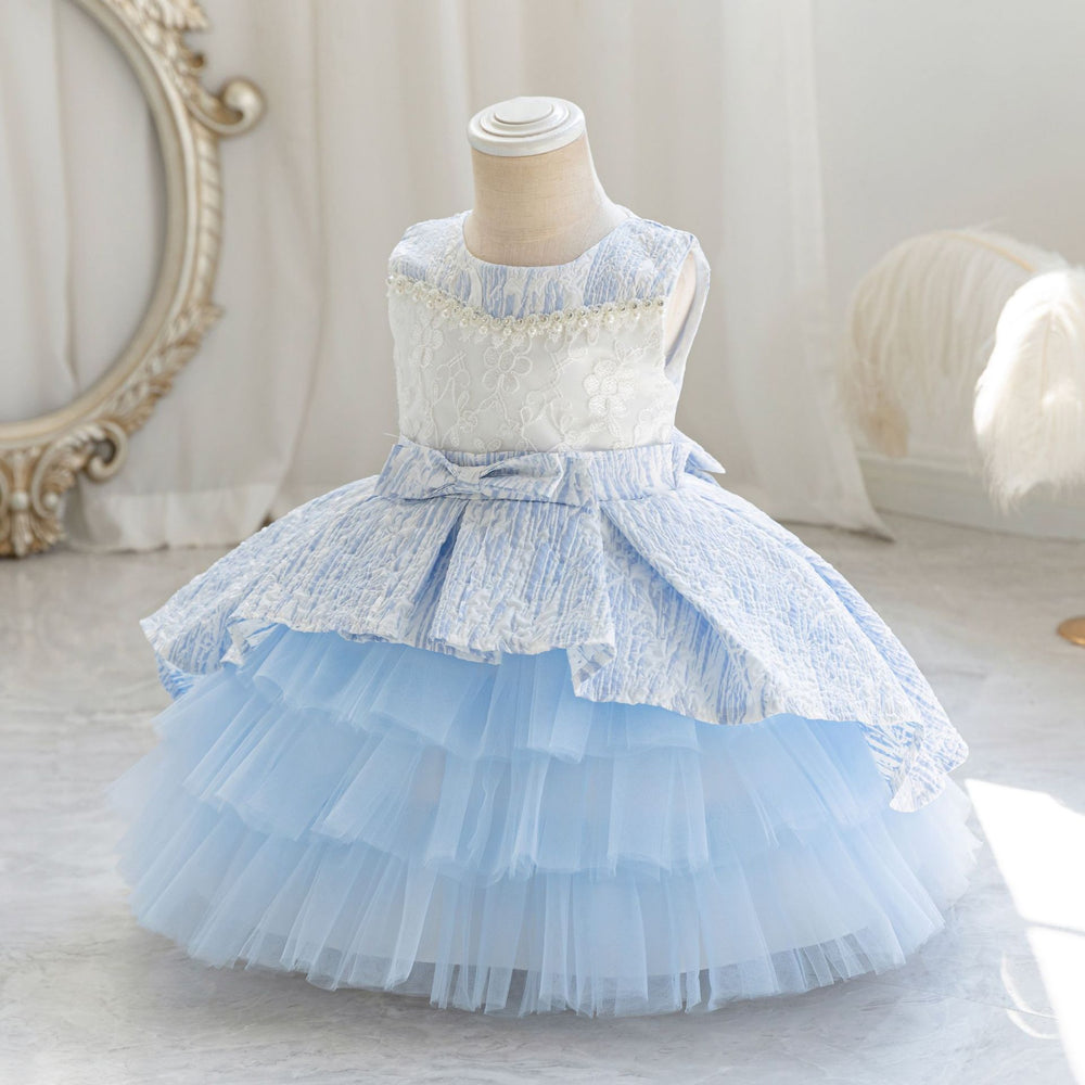 Export ready stock wholesale children's dresslace cake princess dress baby girl party evening dress kids dress