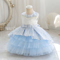 Export ready stock wholesale children's dresslace cake princess dress baby girl party evening dress kids dress