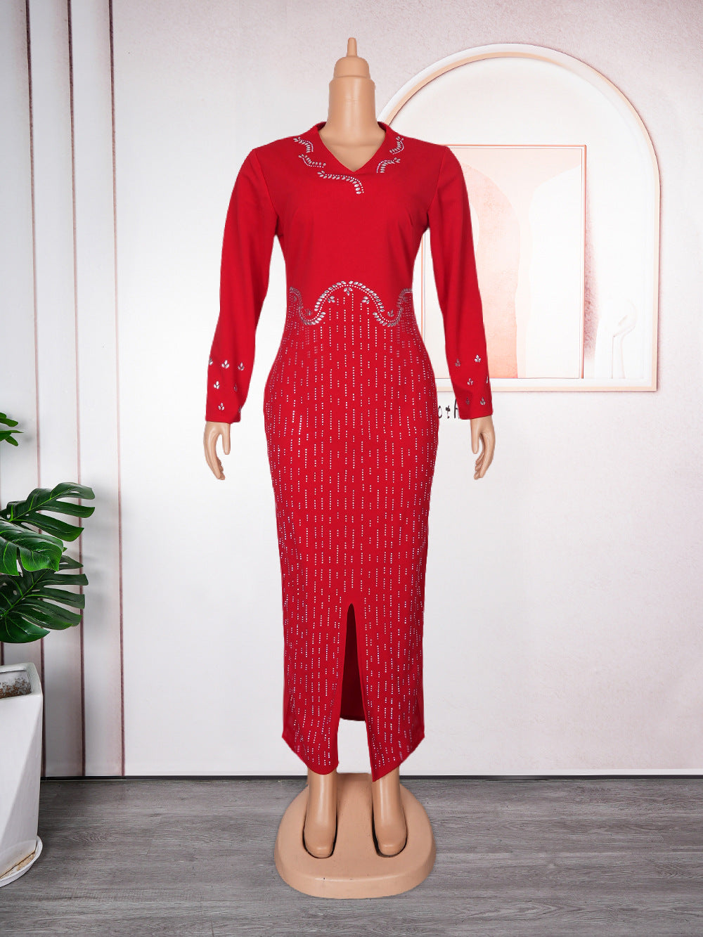 Fashion african plus size women's clothing hot diamond stand collar hip skirt  independent station elegantelegance style dress
