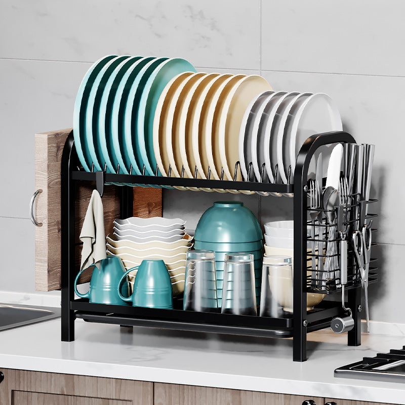 Kitchen Multifunctional Storage Shelf Drying Bowl Rack Drain Rack Tableware Storage Box Knives Dish Rack Drain Bowl Rack