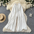 Retrowork clothing style high waistcasualloose pants women's summerlooseslimming lookdrapedtie backcasualpants relaxation