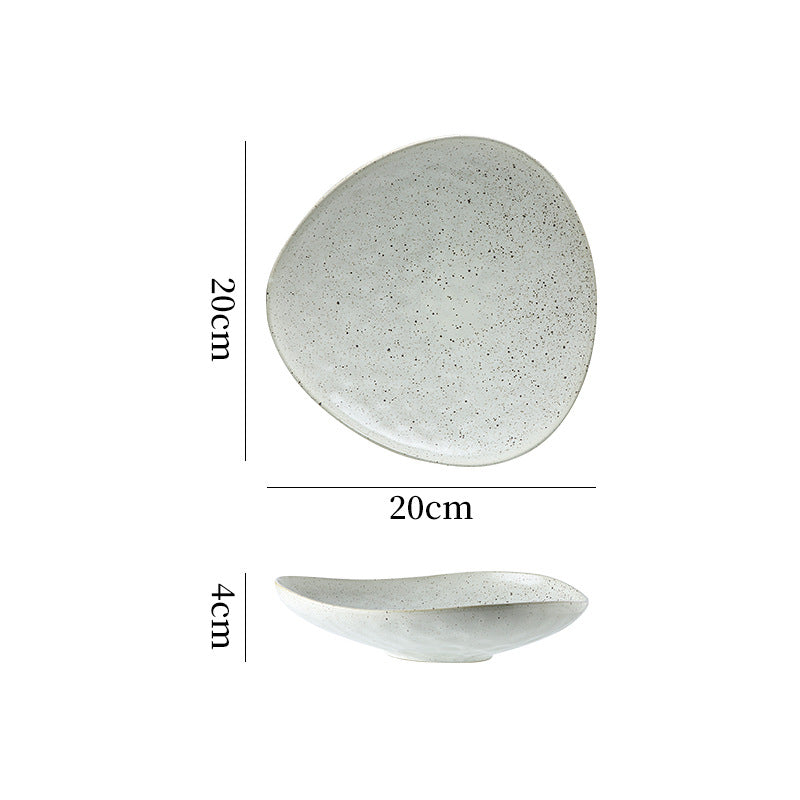 Personalized ceramic retro stoneware ceramic tableware triangular dessert plate restaurant hotel business ceramic salad plate