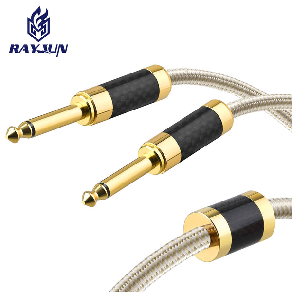 Carbon fiber 6.35 pair of recording cable, male to male silver-plated copper 6.5 audio cable, power amplifier audio guitar cable